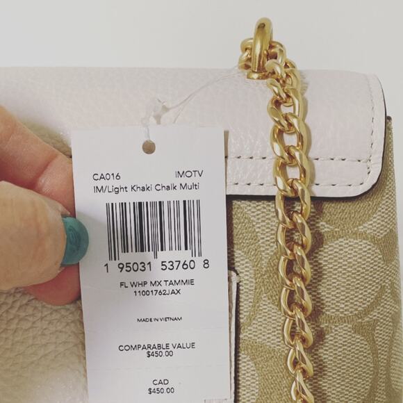 💃New Coach Tammie Shoulder Bag Signature Canvas Floral Whipstitch - Picture 11 of 11